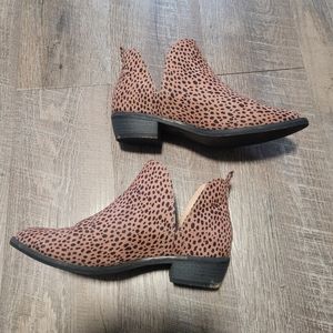 Leopard ankle booties boots